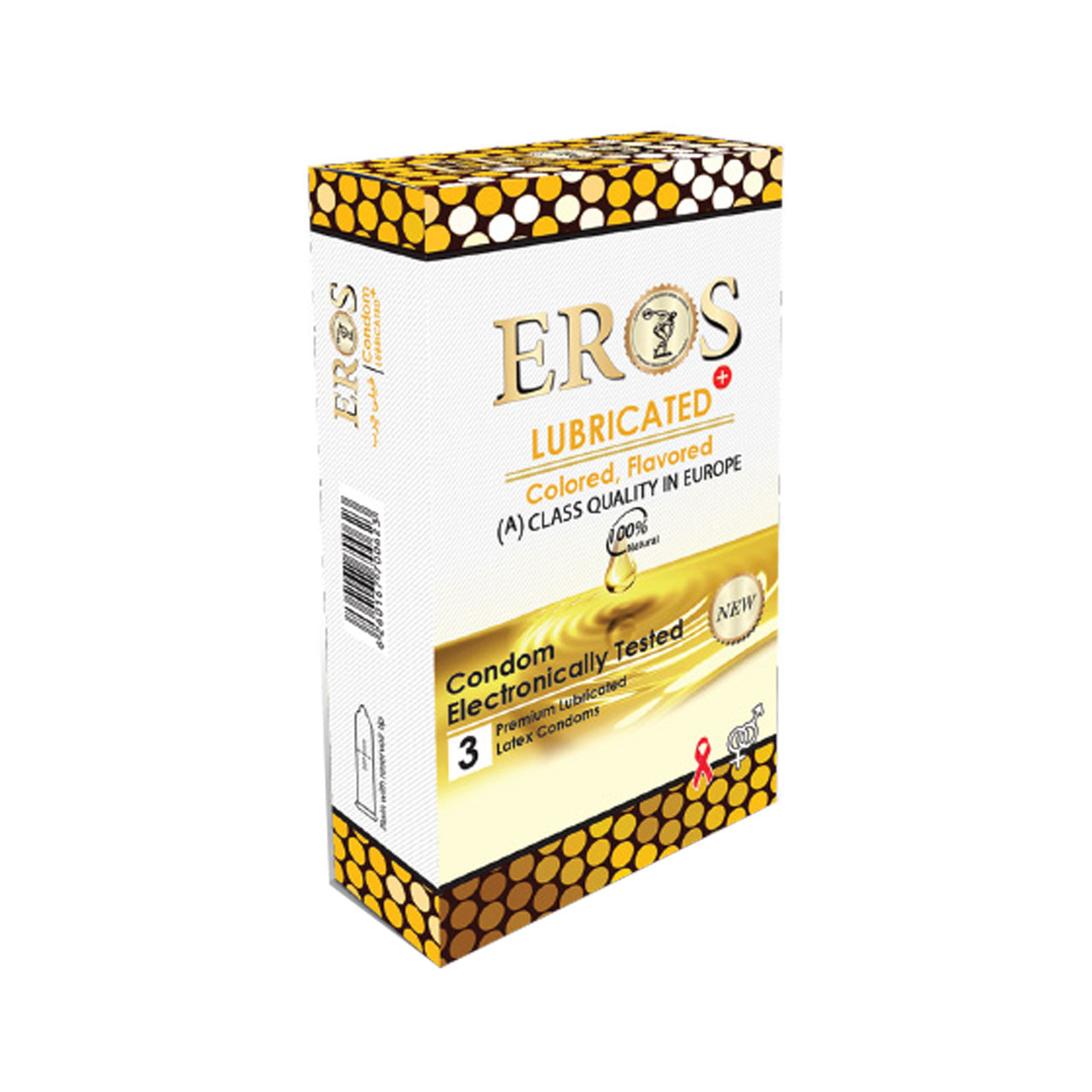 کاندوم اروس مدل Lubricated بسته 3 عددی