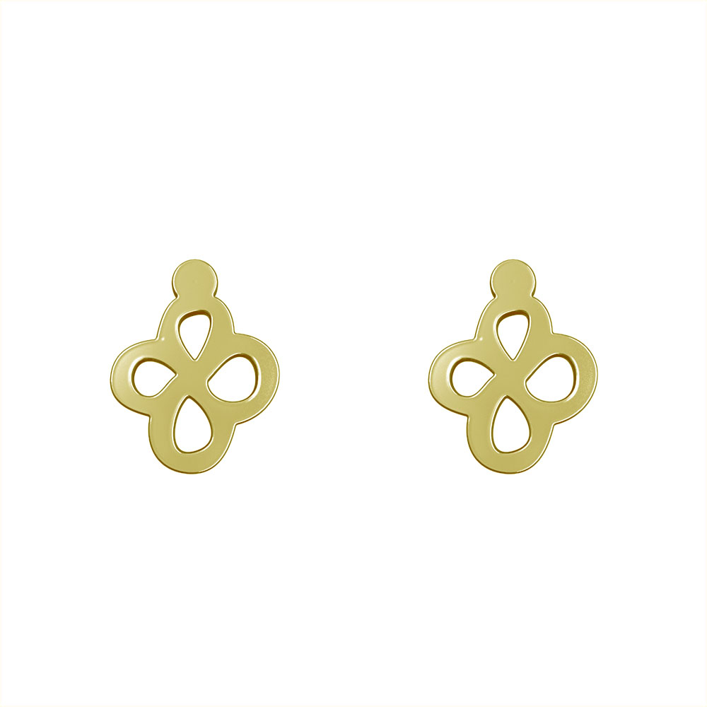 گوشواره طلا 18 عیار زنانه مدوپد مدل هندسی کد GA1-16081