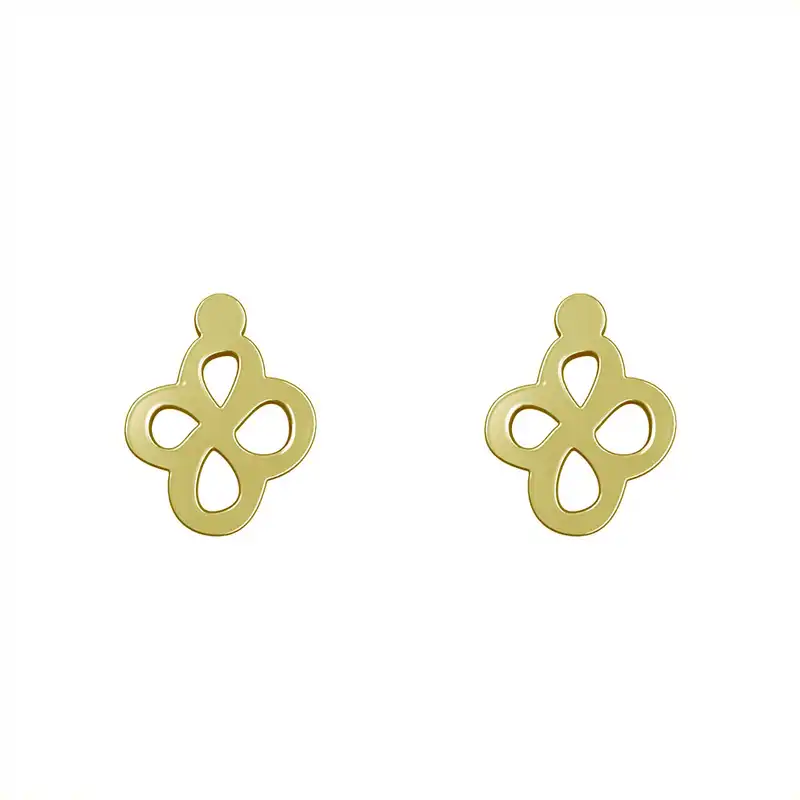 گوشواره طلا 18 عیار زنانه مدوپد مدل هندسی کد GA1-16081