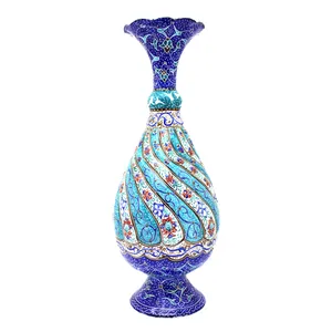 گلدان مسی میناکاری شده طرح مارپیچ 2