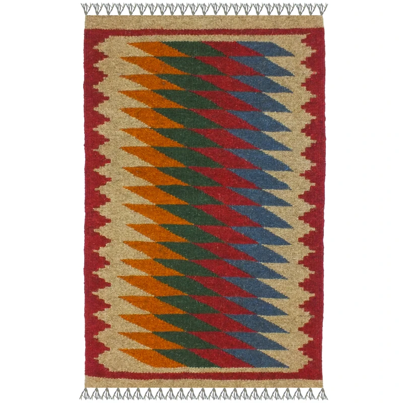 گلیم دستبافت یک متری مدل پادری  شیراز کد 1731 زمینه الوان