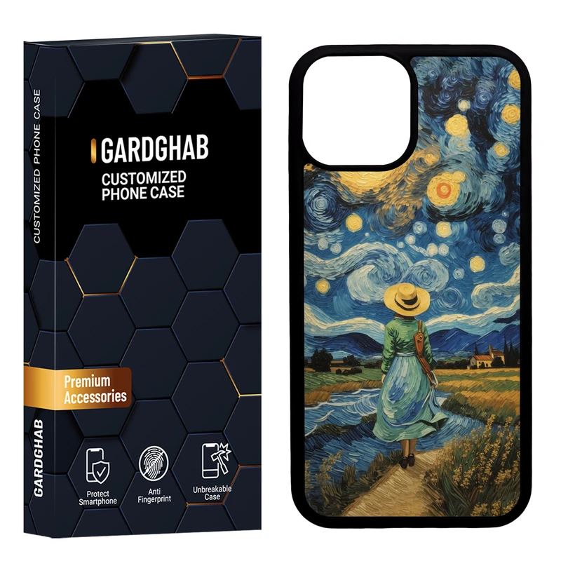 کاور گارد قاب مدل دور ژله ای هنری مناسب برای گوشی موبایل اپل iPhone 13 Mini