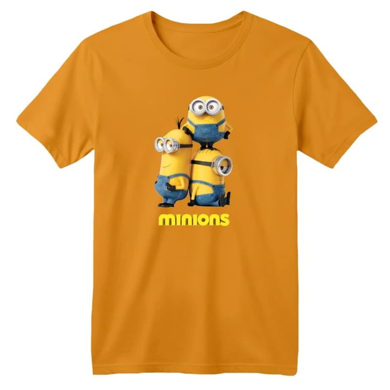 تی شرت آستین کوتاه بچگانه مدل مینیون کد ۷ رنگ پرتقالی