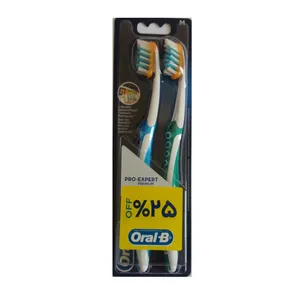 پک مسواک اورال-بی مدل Pro Flex با برس متوسط بسته 2 عددی