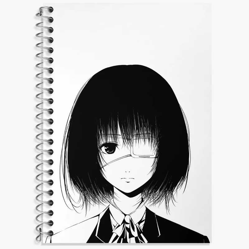 دفتر زبان 50 برگ خندالو مدل سه خط طرح میساکی می انیمه دیگری کد 32036