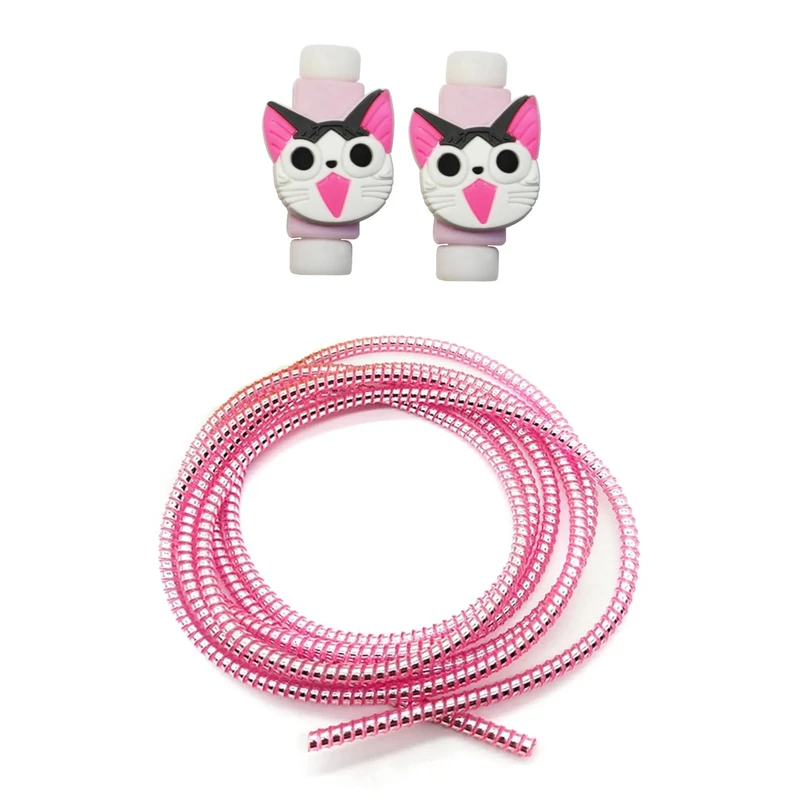 محافظ کابل شارژ و هندزفری طرح گربه مدل Cat11 بسته سه عددی