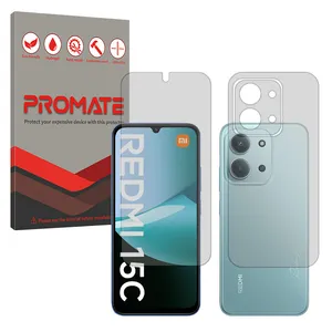 Promate Resistant model matte screen protector suitable for Xiaomi Redmi 15C Mobile phone along with the back protector