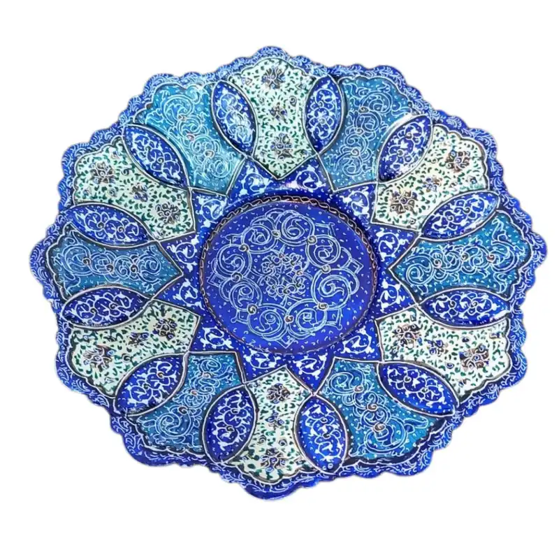 ست کاسه و بشقاب میناکاری مدل اسلیمی کد 552