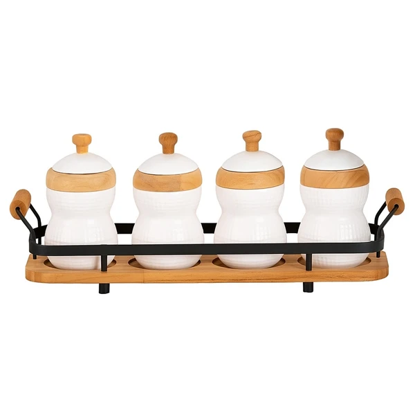 ست جا ادویه 5 پارچه ریور کد DH4907 به همراه استند