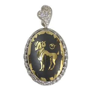 آویز گردنبند نقره زنانه مدل حدید فروردین ماه کد 77611