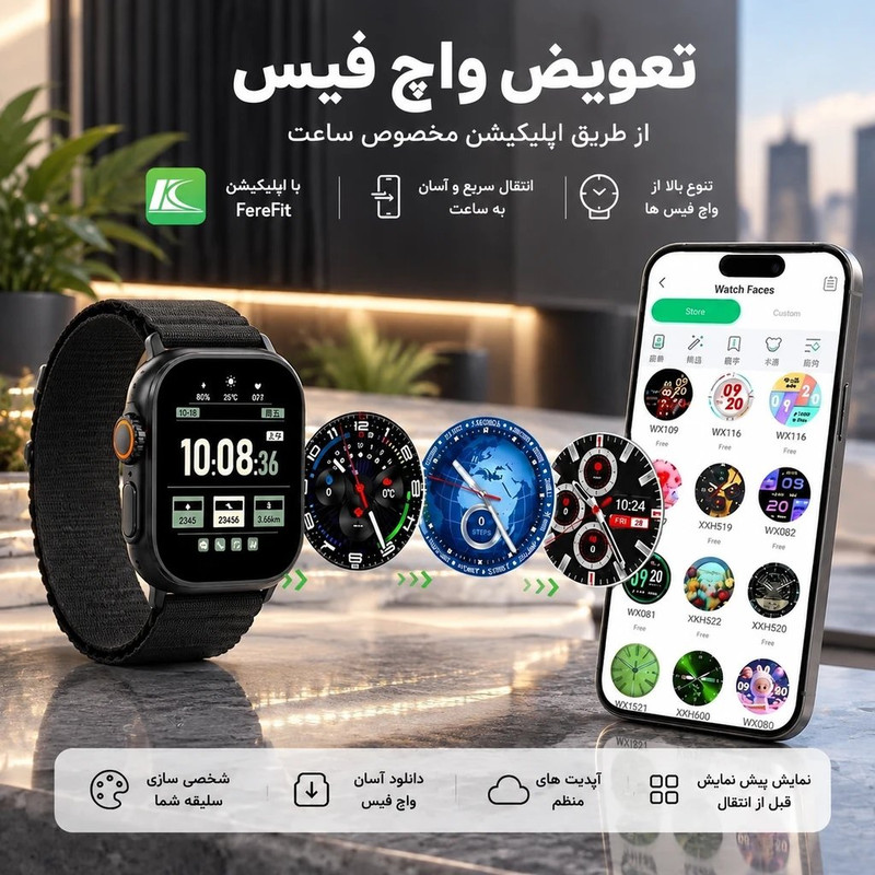 ساعت هوشمند ۴۹ میلی متری نکسورا مدل NEXO X1 با بند پارچه ای