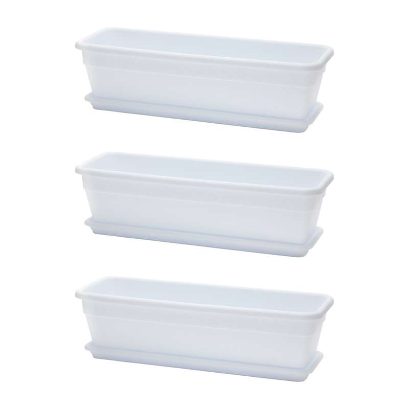 گلدان مدل پلاستیکی مستطیلی کد 603 مجموعه 3عددی