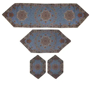 ست 4 تکه رومیزی ترمه دستجردی مدل سپهر کد LBBR4.4