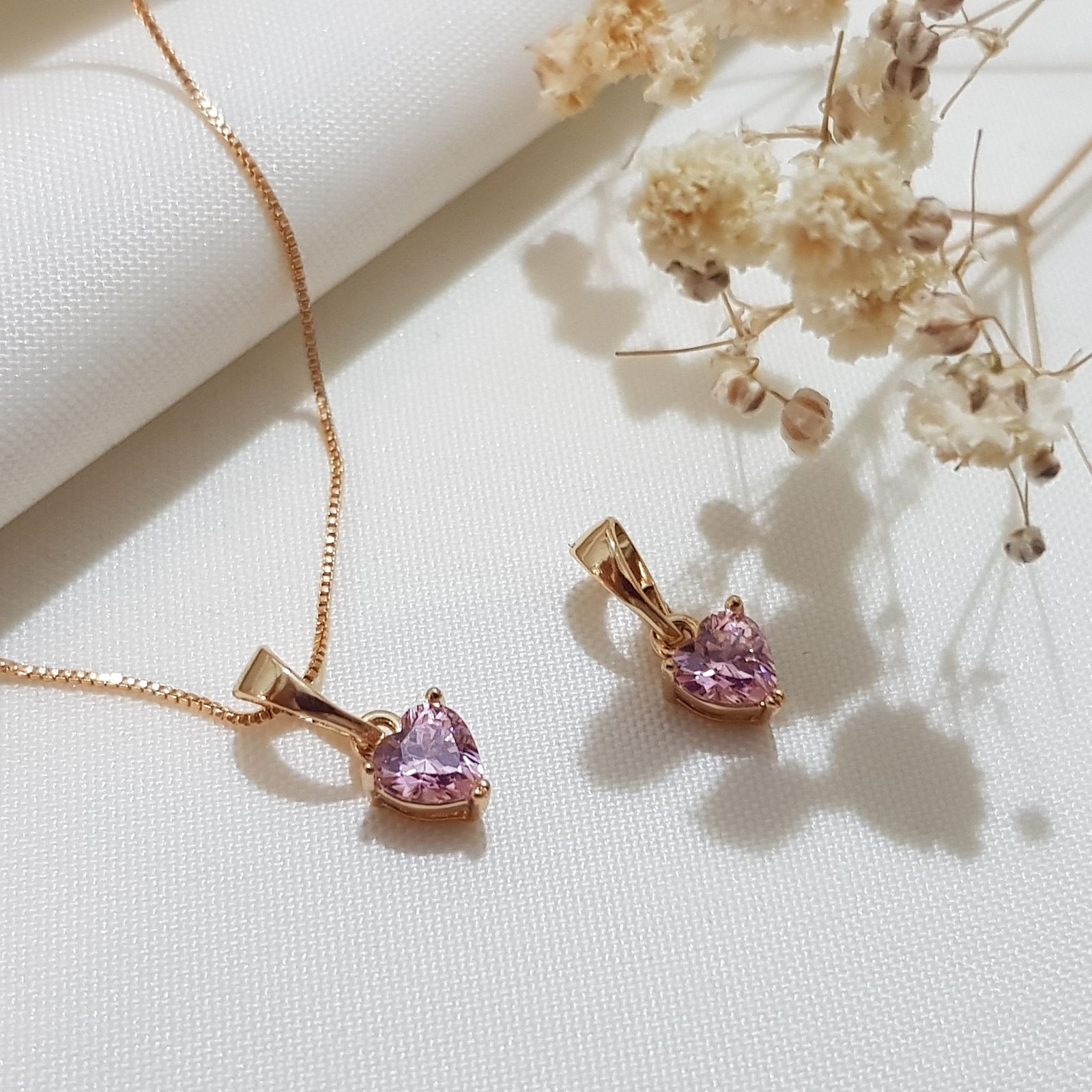 گردنبند زنانه ژوپینگ مدل قلب نگین 349433 - - 2