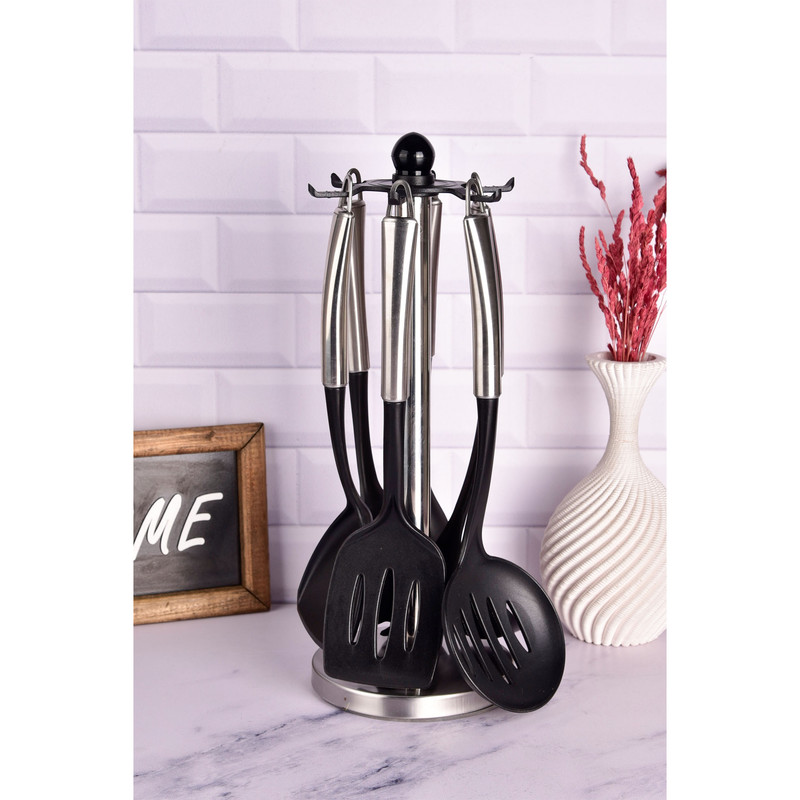 سرویس کفگیر و ملاقه 6 پارچه یونیک همراه استند کد  1196