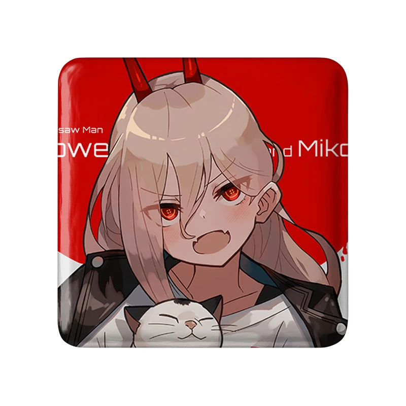 مگنت خندالو طرح پاور انیمه مرد اره ای Chainsaw Man  مدل مربعی کد 23181