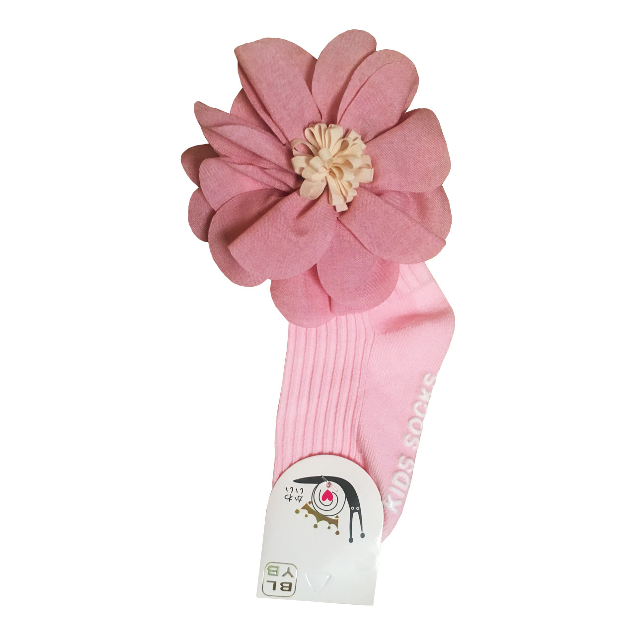 جوراب نوزادی دخترانه مدل FLOWER رنگ صورتی