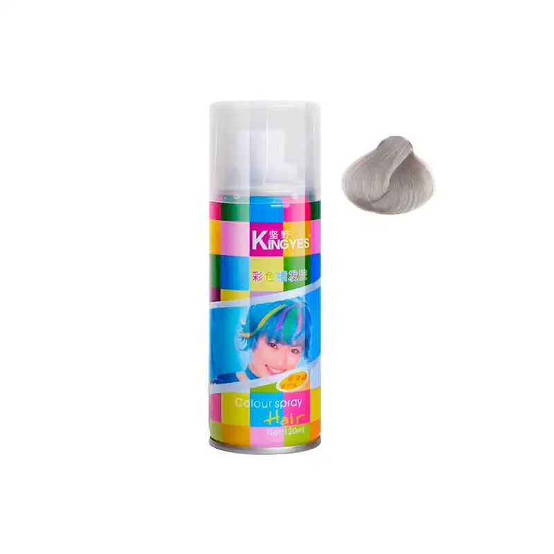 اسپری رنگ مو کینگ یس کد 01 حجم 120 میلی لیتر رنگ خاکستری