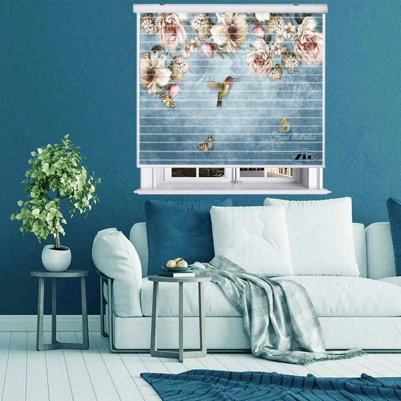 پرده زبرا زیو مدل سیلوئت کد 3D1194 سایز 150x150 سانتی متر