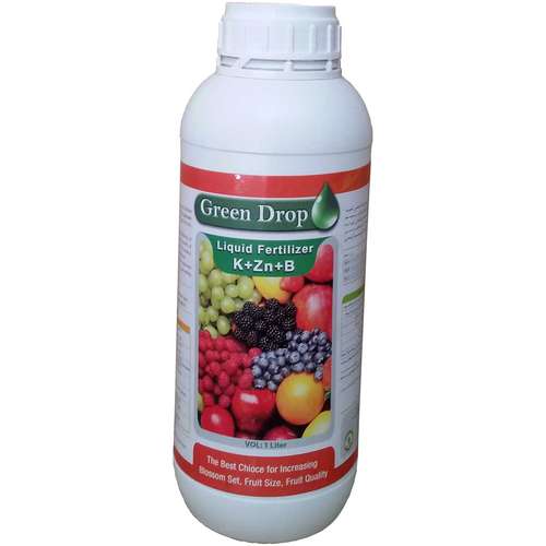 کود مایع سه گانه روی ، بور و پتاسیم گرین دراپ مدل KZnB حجم یک لیتر