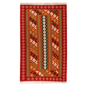 گلیم دستبافت دو متری طرح قشقایی کد140630