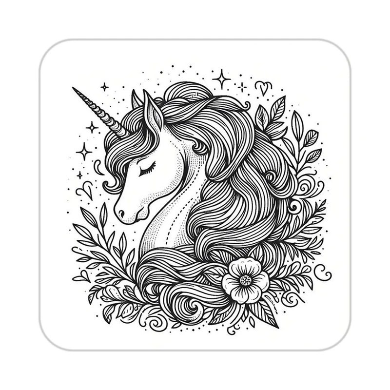 زیر لیوانی کاکتی طرح اسب تک شاخ و یونیکورن مدل mp31418