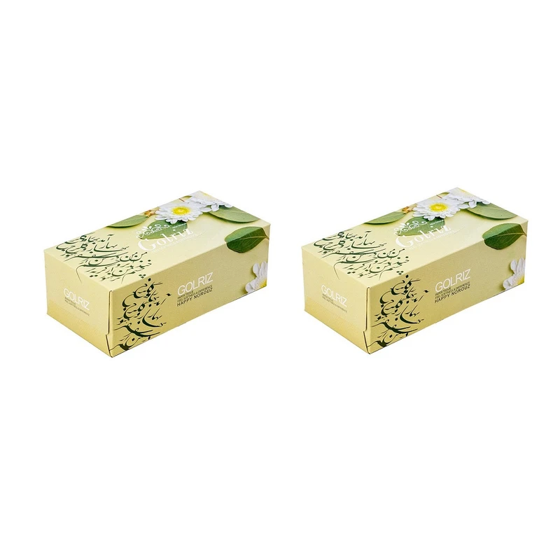 دستمال کاغذی 100 برگ گلریز مدل نوروز مبارک 3 بسته 2 عددی
