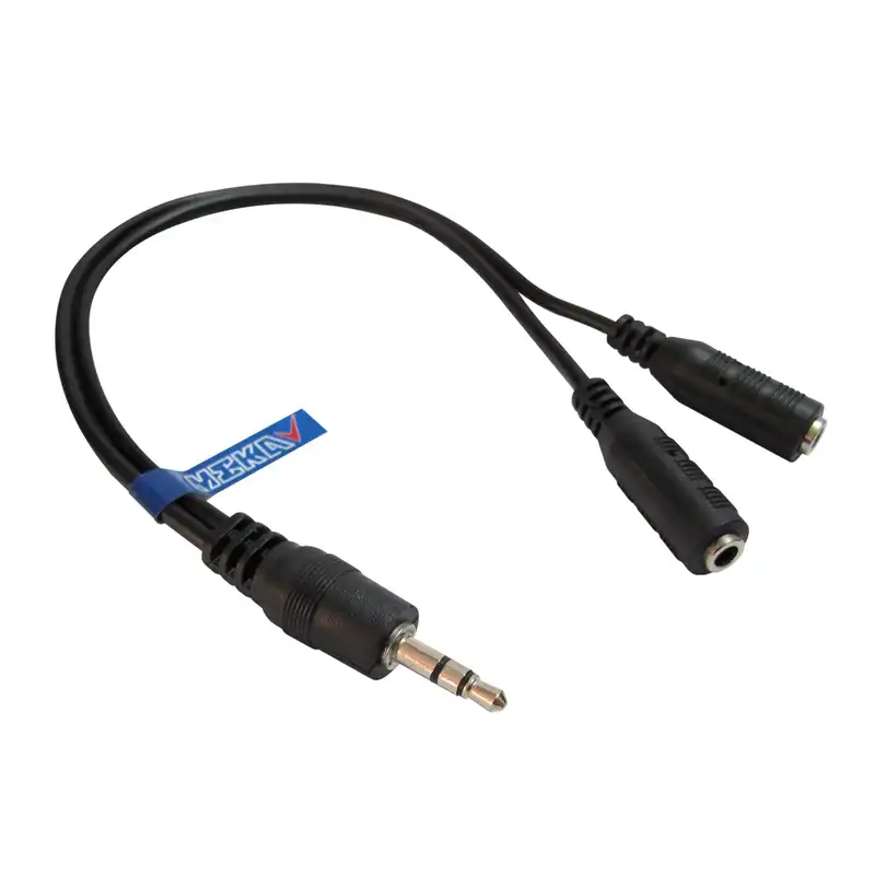 کابل تبدیل 1 به 2 انتقال صدا 3.5 میلی متری مکا مدل MC18 طول 0.18 متر