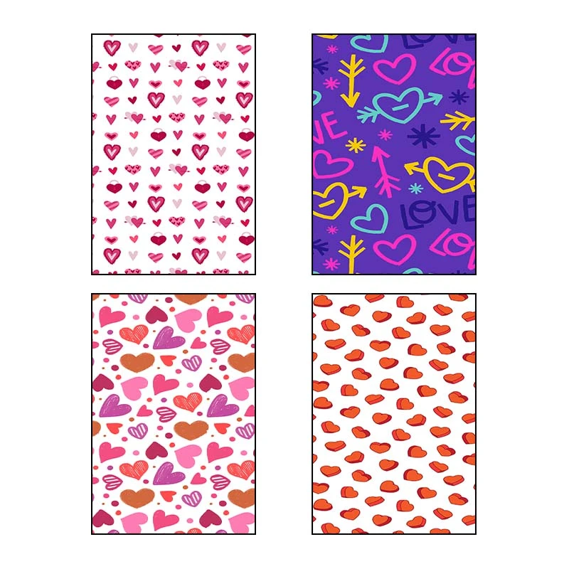 تابلو شاسي کارنيکا طرح پترن عشق Love Pattern کد 83032 مجموعه 4 عددی