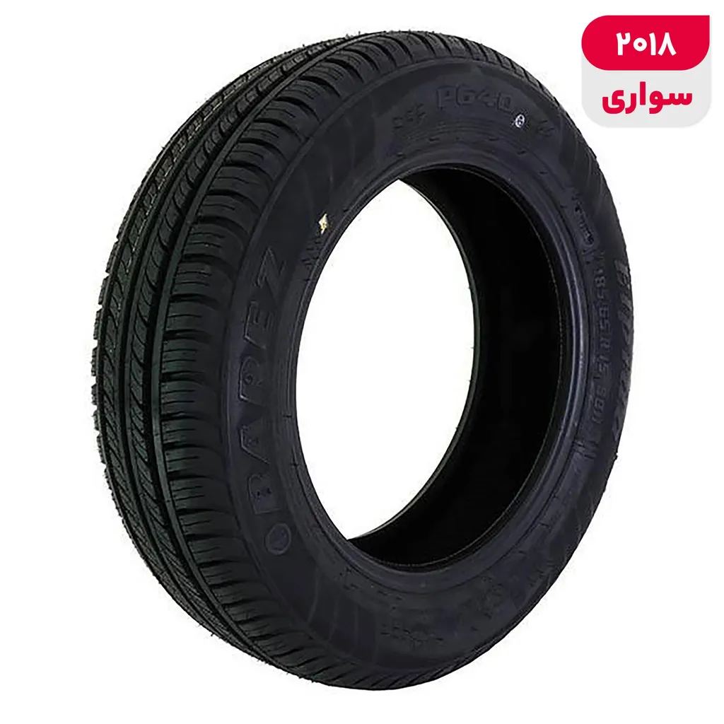 لاستیک خودرو رادیال بارز مدل P640 با کاربری سواری و سایز رینگ 15 اینچ، فاق 65 درصد پهنا و پهنای 185 میلی‌متر، شاخص تحمل وزن 88 و شاخص سرعت H (حداکثر سرعت 210 کیلومتر بر ساعت)، ساخت ایران، دارای تایر تیوبلس، 1 حلقه