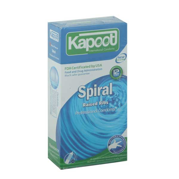 کاندوم کاپوت مدل spiral بسته 12 عددی