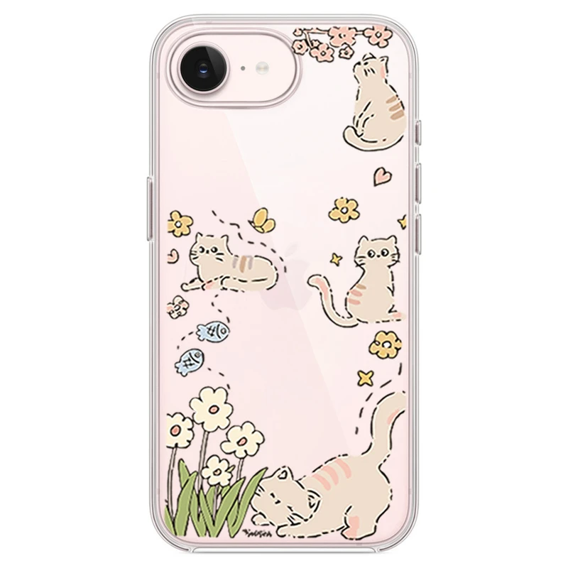 کاور طرحCat & Flowerمناسب برای گوشی موبایل اپل iPhone 16e