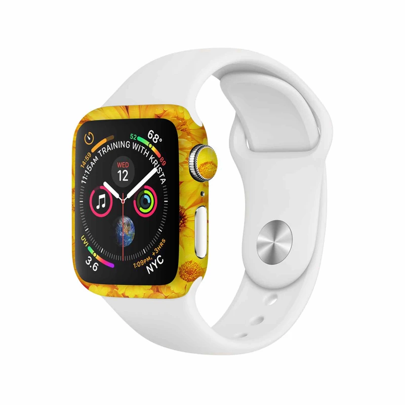برچسب ماهوت طرح Yellow_Flower مناسب برای اپل واچ Watch 4 44mm