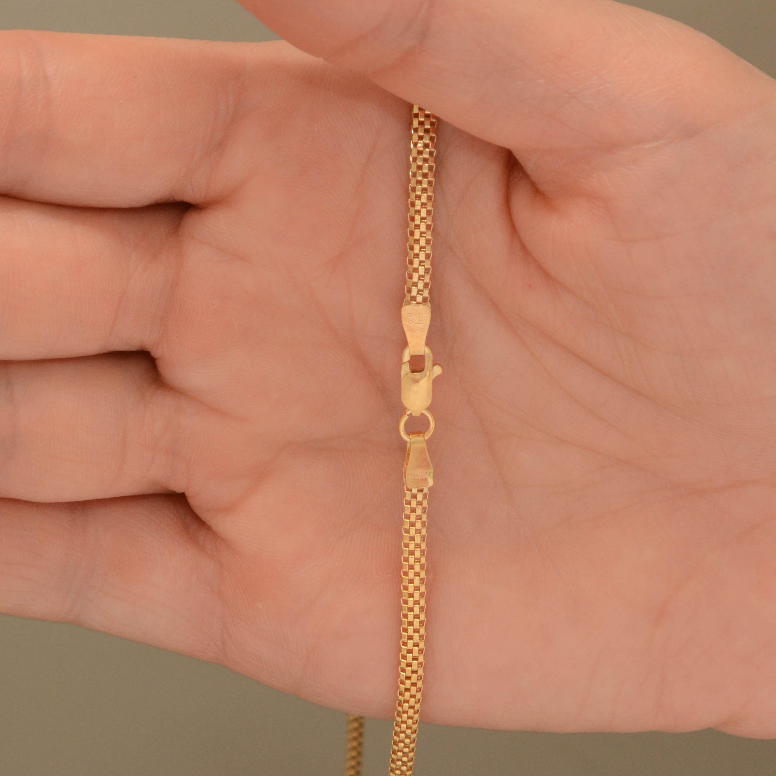 زنجیر طلا 18 عیار زنانه طلای مستجابی مدل هومر دامله کد 50