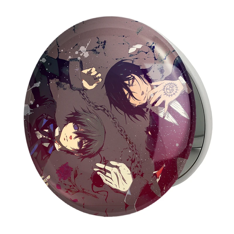آینه جیبی خندالو طرح سباستین و شیل انیمه خادم سیاه Black Butler مدل تاشو کد 16306 