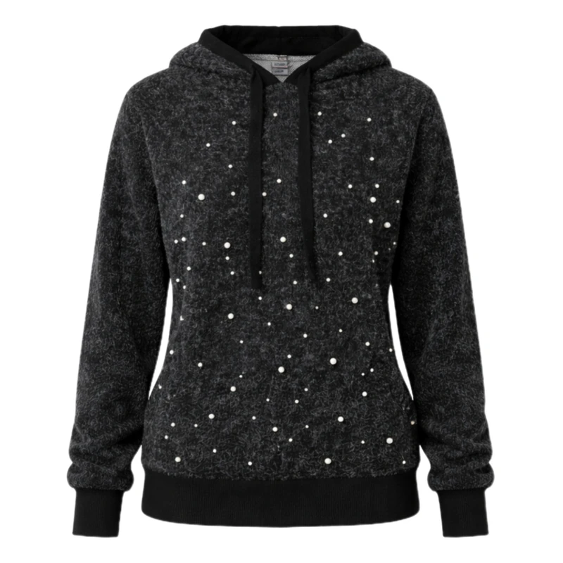 هودی زنانه مدل مروارید پانچ شده