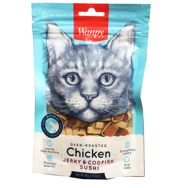 غذای تشویقی گربه حاوی سوشی و مرغ وزن 80 گرم