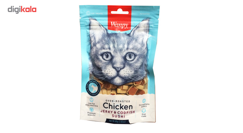 غذای تشویقی گربه حاوی سوشی و مرغ وزن 80 گرم