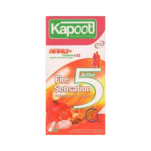 کاندوم کاپوت مدل FIRE SENSATION 5 ACTIVE بسته 12 عددی
