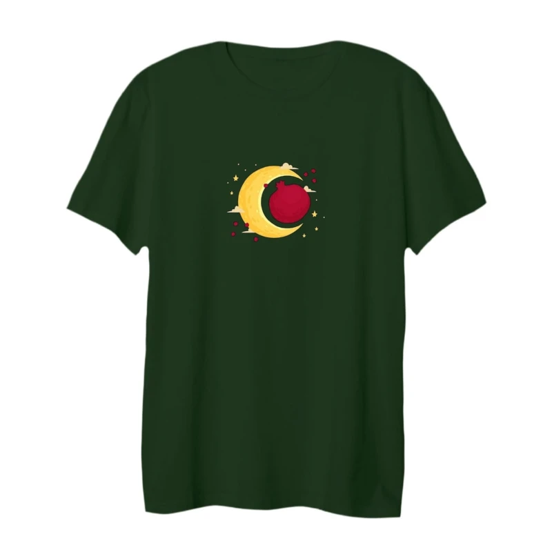 تی شرت لانگ آستین کوتاه زنانه مدل ماه و انار