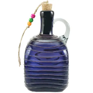 بطری شیشه ای طرح چهارگوش نواری کد 581