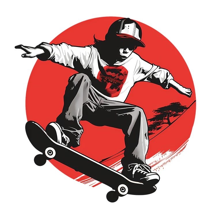 استیکر پارچه و لباس پاد آفرین مدل اسکیت برد کد S580