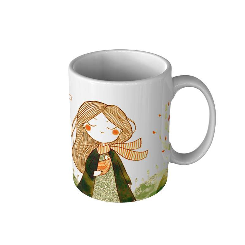ماگ مدل دختر پاییزی