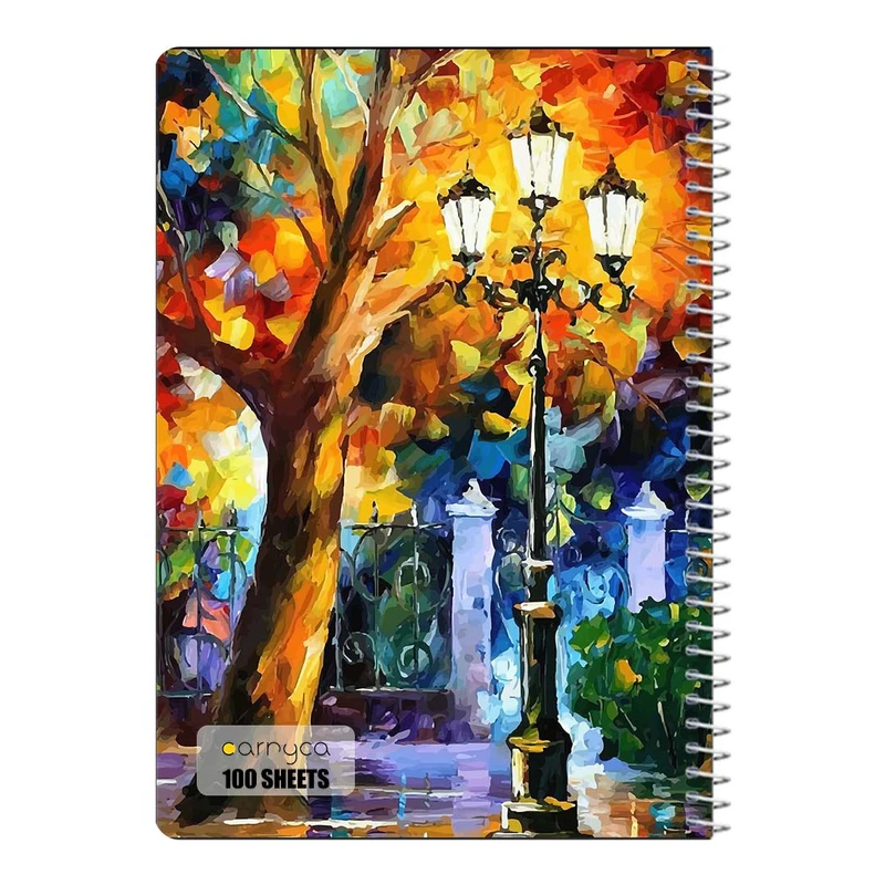دفتر شطرنجی 100 برگ سیمی کارنیکا طرح نقاشی های آبرنگی Watercolor Paintings کد 29475
