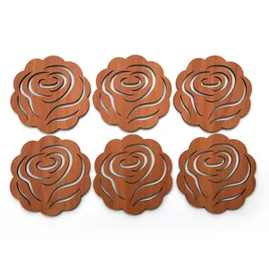 زیر لیوانی مدل گل زیبای عشق بسته 6 عددی