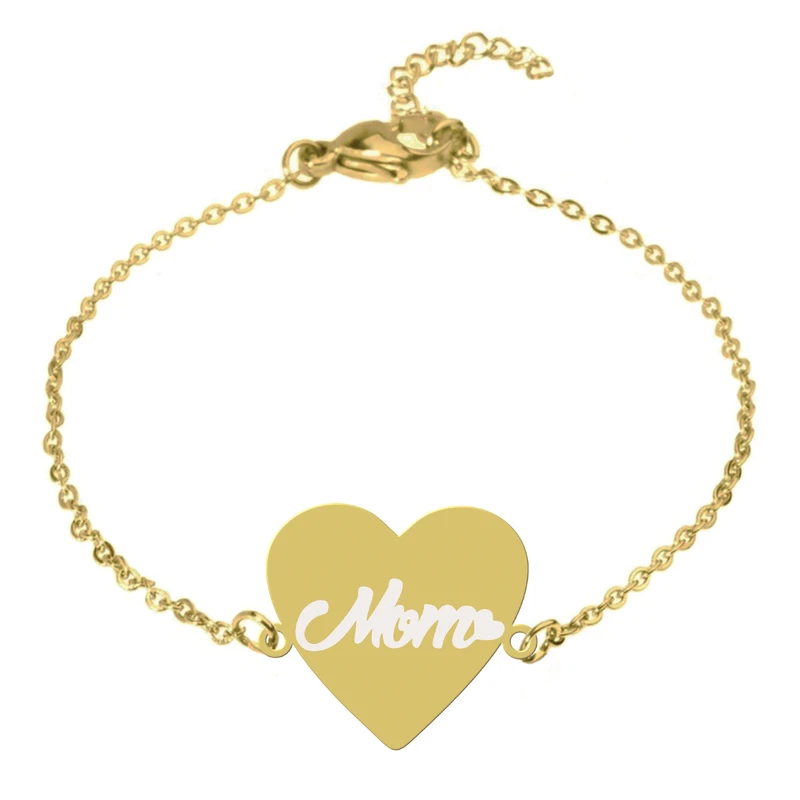 دستبند زنجیری زنانه هایکا طرح مادر و قلب کد zd.jh 2