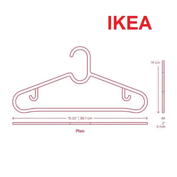 چوب لباسی ایکیا مدل IK_SPRUTTIG بسته 5 عددی