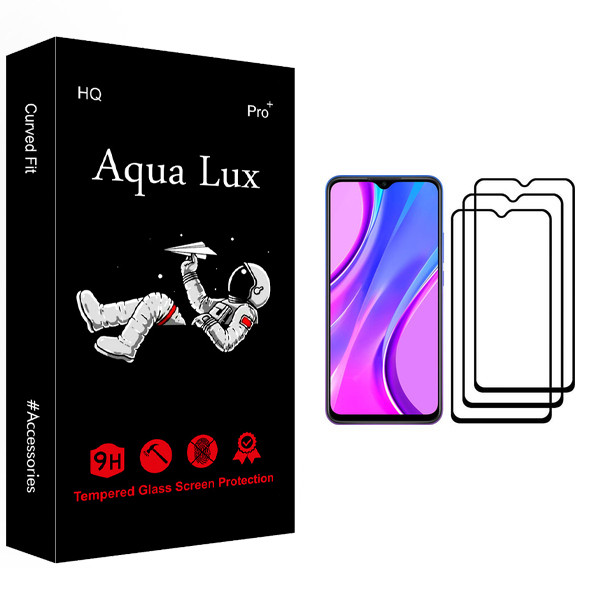 محافظ صفحه نمایش آکوا لاکس مدل +Pro مناسب برای گوشی موبایل شیائومی Redmi 9 بسته سه عددی