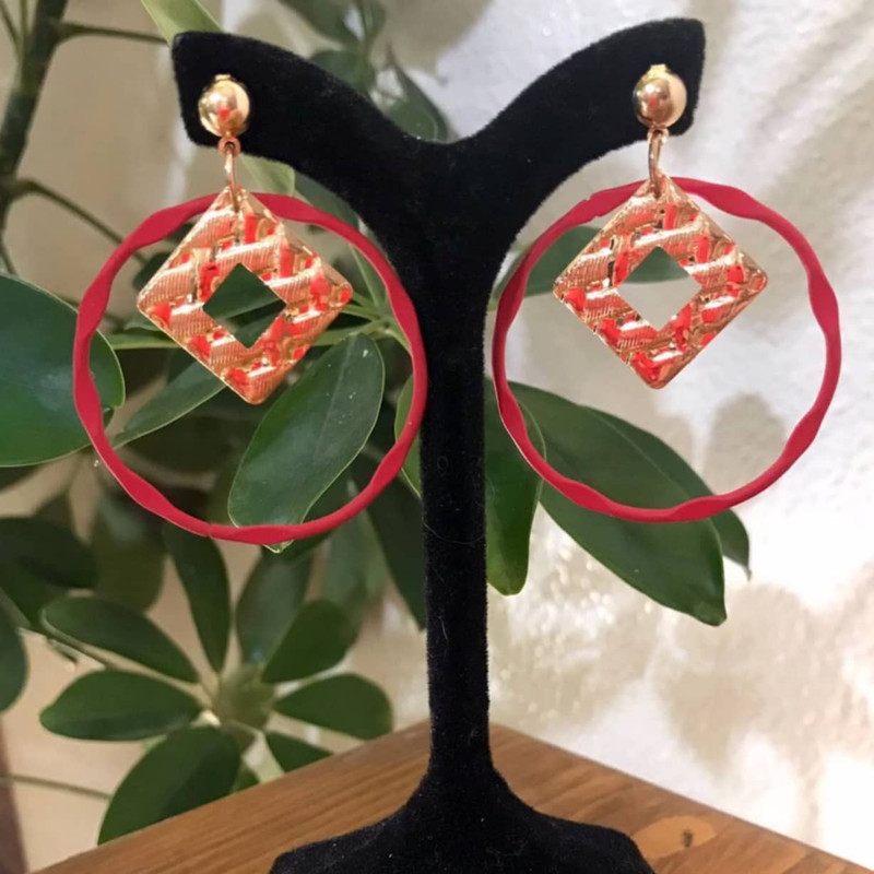 گوشواره زنانه مدل mlticlr2 بسته 2 عددی