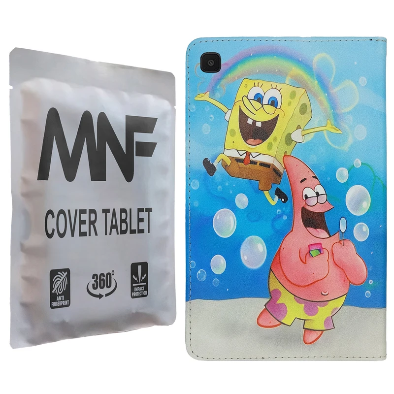 کیف کلاسوری ام ان اف طرح باب اسفنجی و پاتریک کد M-292 مناسب برای تبلت سامسونگ Galaxy Tab A7 Lite / T225